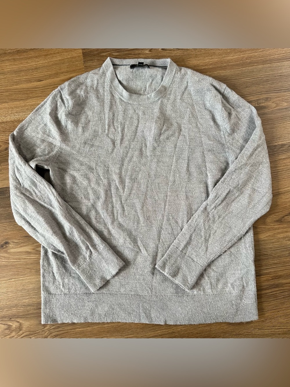 Banana Republic Merino Wool Crewneck Sweater Washable Mens Large Gray Preppy
